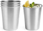 8oz Stainless Steel Pint Cups, Stackable Metal Drinking Glasses | Stainless by Luxgola