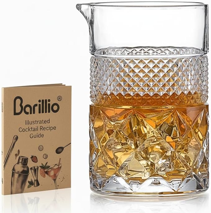 barillio 24 Oz Crystal Cocktail Mixing Glass | Seamless Lead-Free Crystal by Barillio