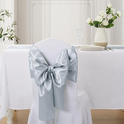 Silver Satin Table Runner, 12x108 Inches, 4 Pack | Premium Satin, Smooth - Image 4