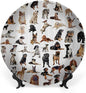 Decorative Plates, Dog Lover Print Ornament, Austratlian Shepherd Pet Italian Mastiff, 10 Inch, 1 Plate with 1 Display Stand, Brown Black
