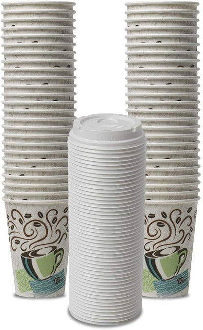 Dixie PerfecTouch WiseSize Coffee Design Insulated Paper Cup, 12oz Cups and by Unknown