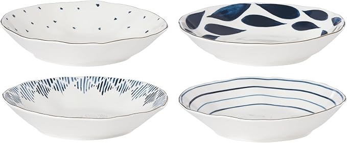 Lenox Blue Bay 4-Piece Set Pasta Bowls, 4.75 LB | Dishwasher safe | plates and by Lenox