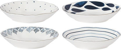 Lenox Blue Bay 4-Piece Set Pasta Bowls, 4.75 LB | Dishwasher safe | plates and by Lenox