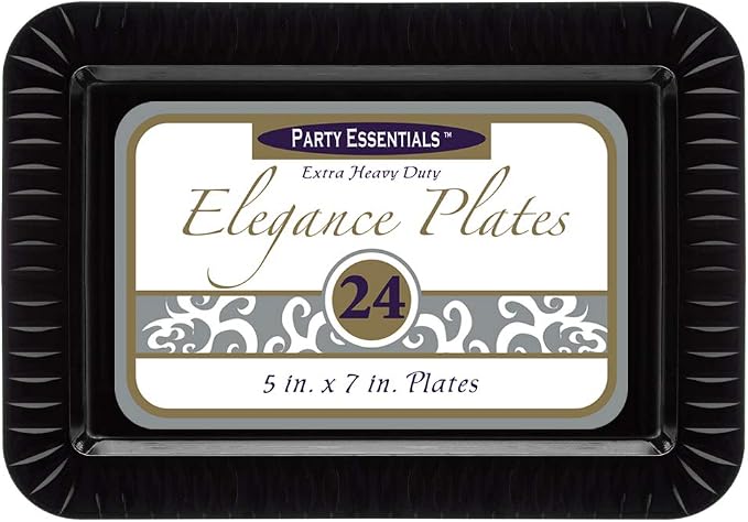 Party Essentials Elegance Quality Hard Plastic 5 x 7-Inch Rectangular Appetizer - Image 2