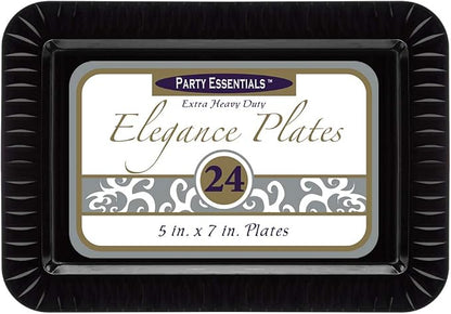 Party Essentials Elegance Quality Hard Plastic 5 x 7-Inch Rectangular Appetizer - Image 2