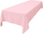 LA Linen Polyester Poplin Washable Rectangular Tablecloth, Stain and Wrinkle Resistant Table Cover 60x144, Fabric Table Cloth For Dinning, Kitchen, Party, Holiday 60 by 144-Inch, Pink Light