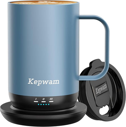 Kepwam Self-Heating Coffee Mug T1-16oz, Fast Heating Rechargeable Heated Coffee by Kepwam