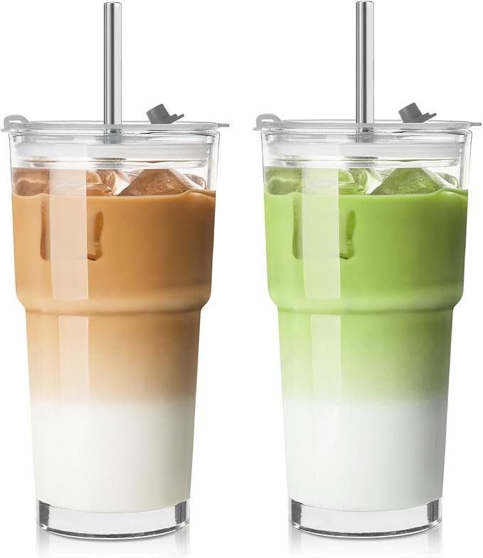 TUZAZO 20 Oz Glass Coffee Tumblers by TUZAZO