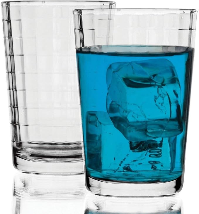 Circleware Matrix Juice Drinking Glasses, Huge Set of 10, Heavy Base Tumbler - Image 6