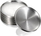 Stainless Steel Plates 6 Pcs Metal Double Layered Dinner Plates Unbreakable Dinner Dishes Set for Kitchen Home Camping Outdoor Party BBQ (7.5 inch)
