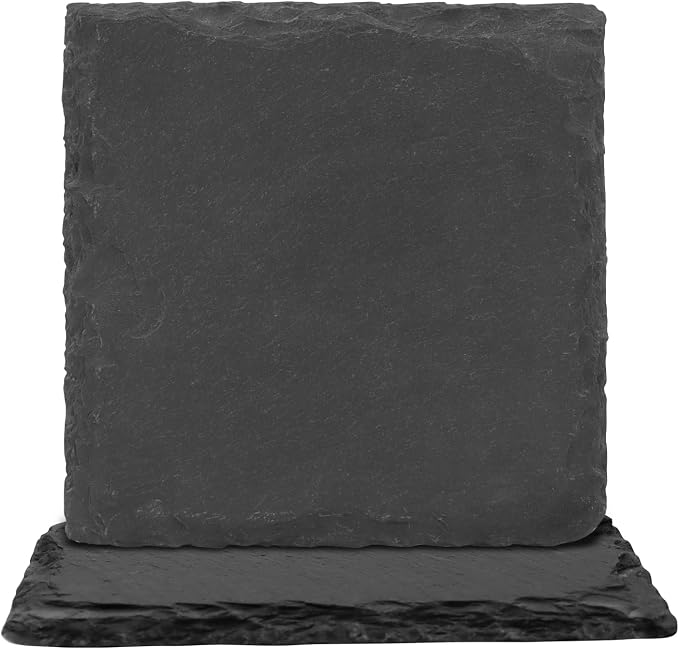 Black Nature Stone Coasters Set of 2 by HIYALOT