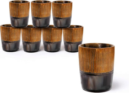 Handicrafts Home Viking Horn Shot Glasses Set of 8, Handmade Natural Ox Horn by HandicraftsHome