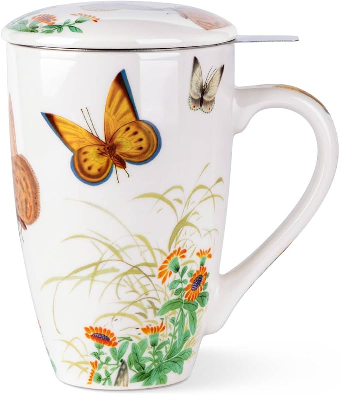 AmorArc Tea Cup With Infuser and Lid, 18oz Loose Leaf Tea Mug With Steeper | by AmorArc
