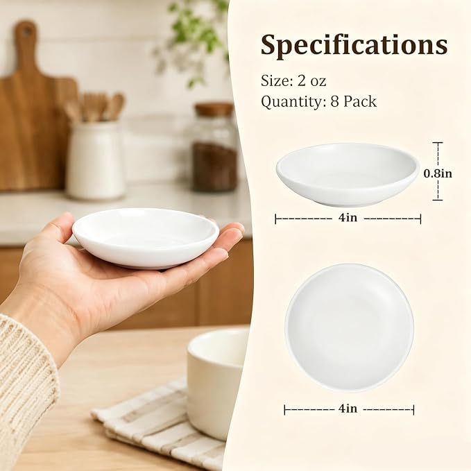 PYRMONT Wheat Straw Dip Bowls 2 OZ Dipping Sauce Bowls Set of 8 Unbreakable - Image 2