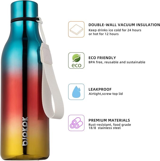 BJPKPK 18oz Insulated Water Bottle, Stainless Steel Bottle - Image 2