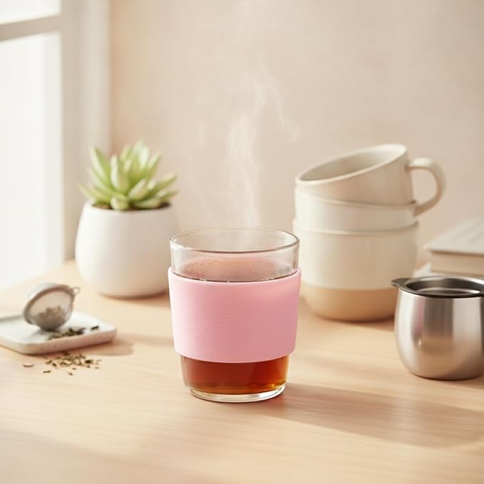 Silicone Cup Sleeve for Beverages, Textured Non-Slip Grip for Handle-less Mugs - Image 3