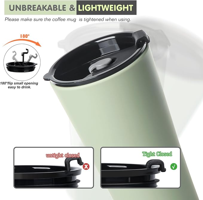 Greentainer 4 Pack Plastic Travel Coffee Mug Set, 20 oz Spill Proof Drinking - Image 5