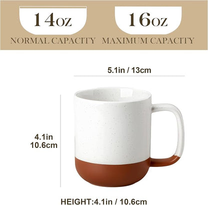 MALACASA Ceramic Coffee Mugs Set of 4, 16oz Coffee Cups, Modern Farmhouse Mugs - Image 2
