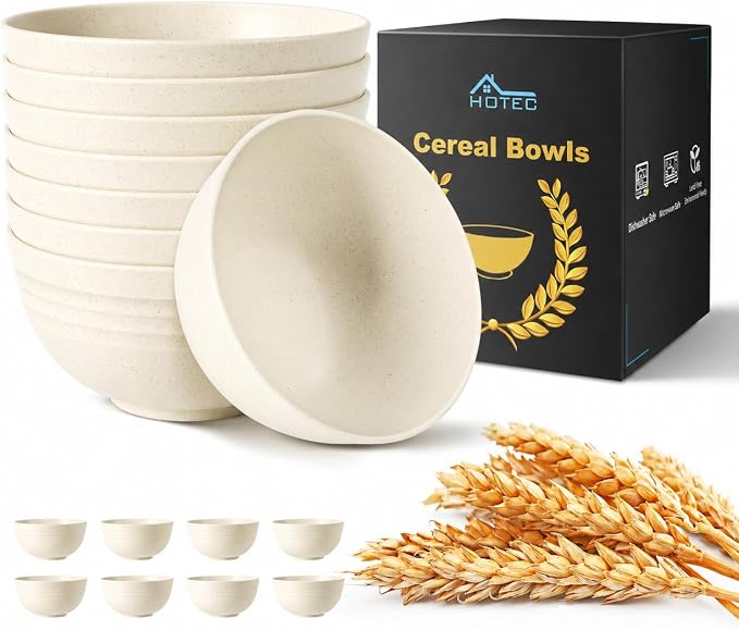 HOTEC Unbreakable Wheat Straw Cereal Bowls by Hotec