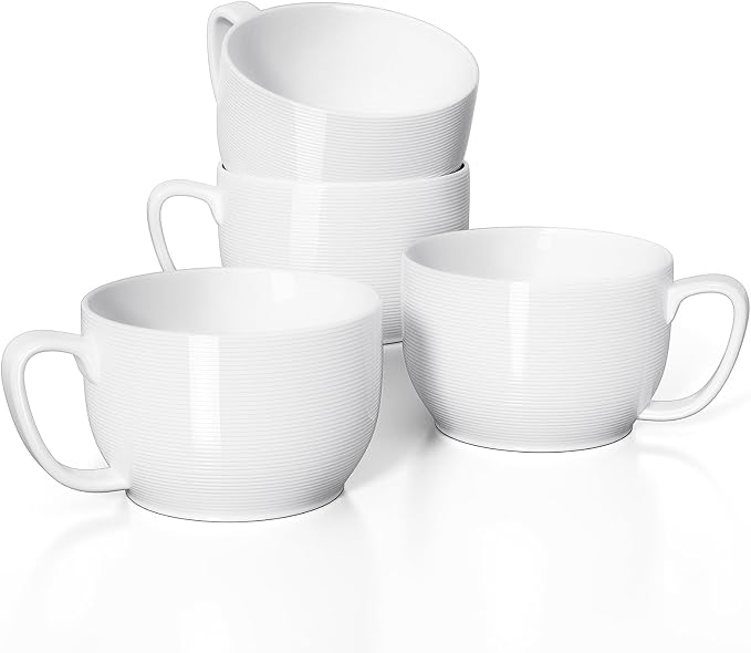 Teocera Soup Mugs with Handles, Large Soup Cups by Teocera