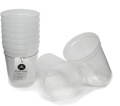 Rolling Sands 16 oz. Reusable Plastic Stadium Cups, 8 Pack, Made in USA by RollingSands