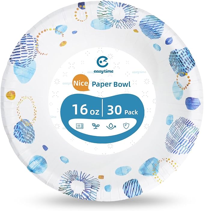 30 Pack Paper Bowls, 8 Oz Disposable Soup Bowl, Heavy Duty Printed Disposable - Image 8