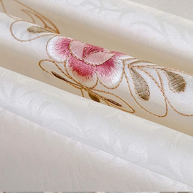 Classic Flowers Dining Table Runner Embroidery Tassel Floral Lace Table Runners - Image 6