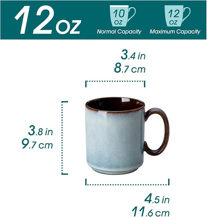 vancasso ONION Ceramic Coffee Mugs Set of 6, 12 Oz Coffee Cups - Image 2