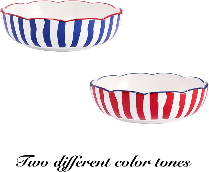 Bico Ocean Wonders Scalloped Pasta Bowls, 36oz Salad Bowl Set of 4, Large - Image 4