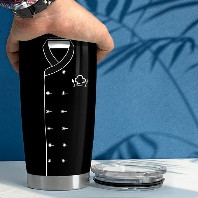 Gifts for Women Men Chef Tumbler 20oz Chef Stainless Steel Insulated Tumblers - Image 5