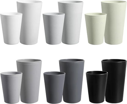 HEYCOME Set of 12 Wheat Straw Cups, Reusable Plastic Cups Sets, Water Glasses by StayHealthyStayHappy