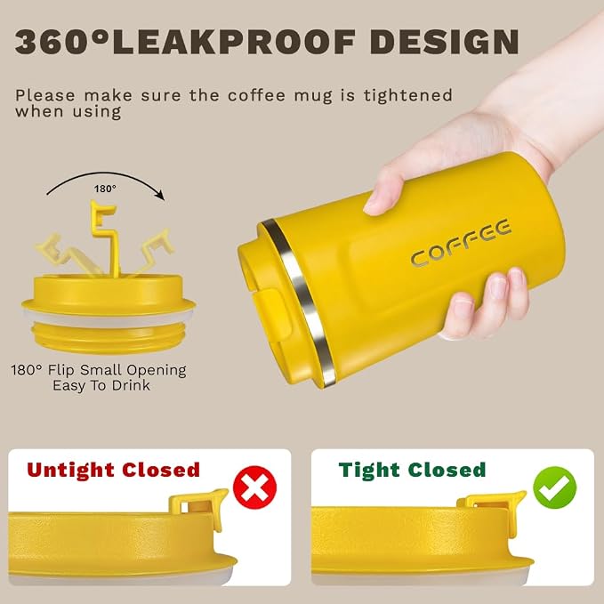 SPLMIFA Travel coffee mugs leak-proof, reusable coffee cup - Image 5