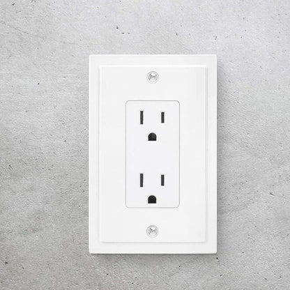 Henne Bery Modern Edge Decorative Wall Plate Switch Plate Outlet Cover, Durable Solid Zinc Alloy (Single Decorator 3PK, White)