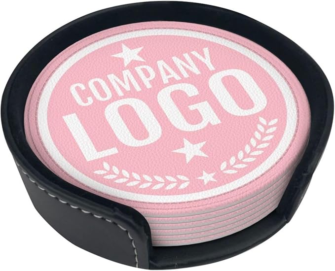 Custom Leather Coasters with Logo - Image 5