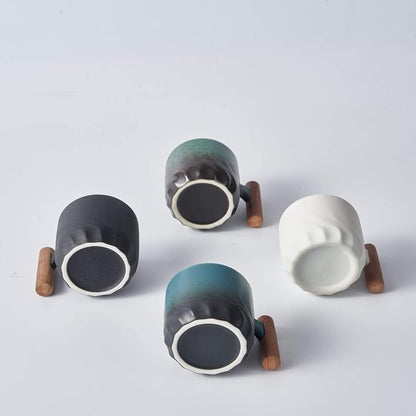 Ceramic Espresso Cups with Wooden Handle Espresso Shot Cups Ceramic Tea Cups - Image 7