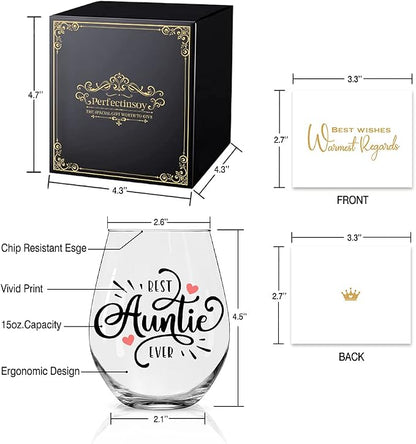 Perfectinsoy Best Aunt Ever Wine Glass - Image 2