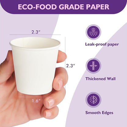 3 oz Disposable Paper Cups, Mouthwash Cups, Small Coffee Cups - Image 2