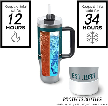 30 oz Tumbler with Handle and Straw,Car cup,Coffee Mug,100% Leakproof Insulated Tumbler with Lid and Straw,Made of Stainless Steel,Cup Holder Friendly Base,Classic Collection Gifts for Fans