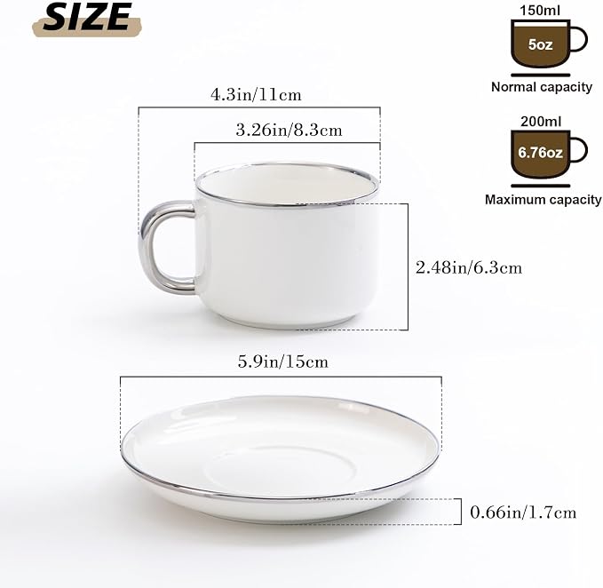 Agyiuns Tea Cups and Saucers - Image 4