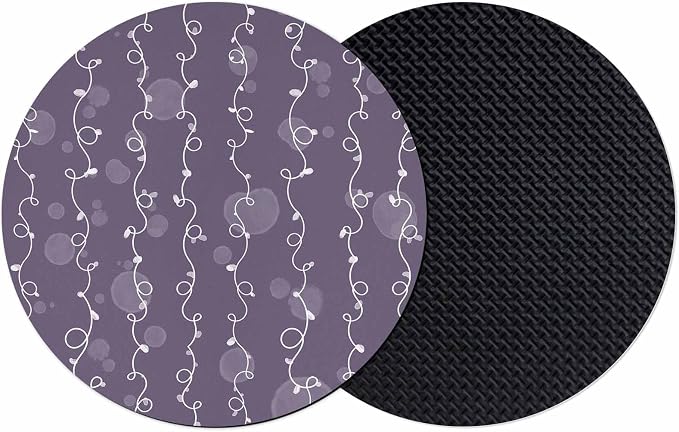 Vintage Lines Coasters Set of 2, Non-Slip Cup Coaster Mat by PIEPLE