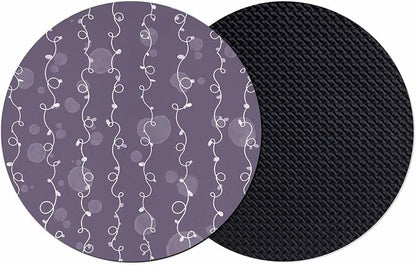 Vintage Lines Coasters Set of 2, Non-Slip Cup Coaster Mat by PIEPLE