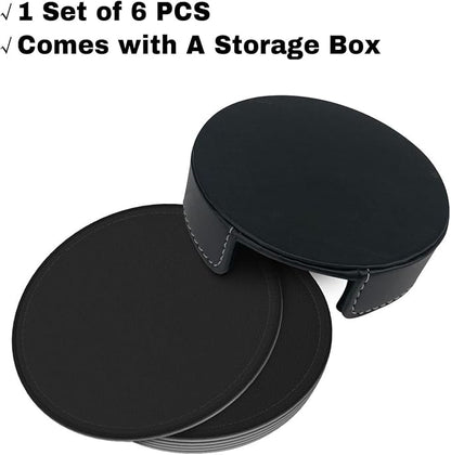 Custom Coasters Set of 6 Leather Coaster - Image 2