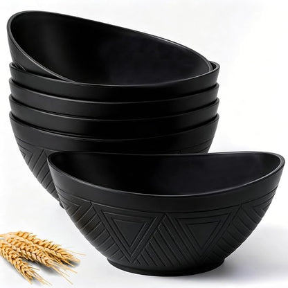 Wheat Straw Bowls Set of 6, 60 OZ Salad Bowl Large Capacity by HOMIENLY
