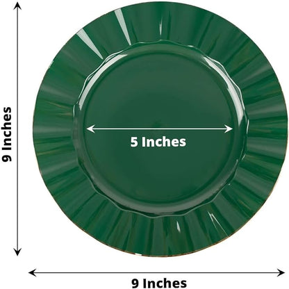 Efavormart 9" Salad Plates – Set of 10 Plastic Hunter Green Round Disposable - Image 3