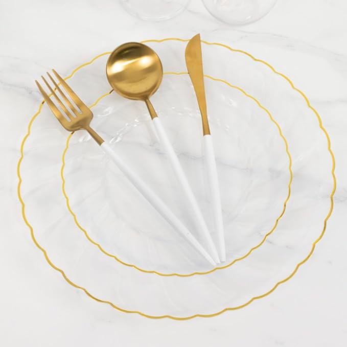 Efavormart 10-Pack 7.5" Clear Plastic Salad Dessert Plates - Image 6