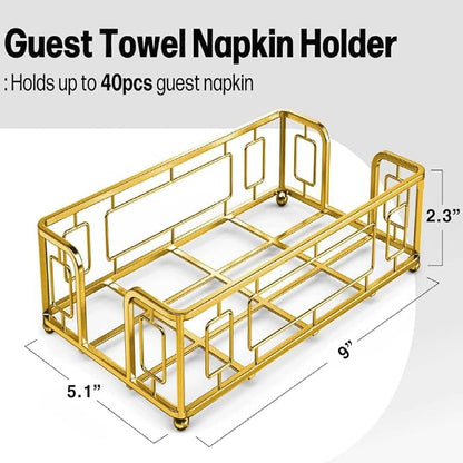 Guest Hand Towel Holder Tray for Bathroom Countertop, Powder Room & Vanity Use - Image 3