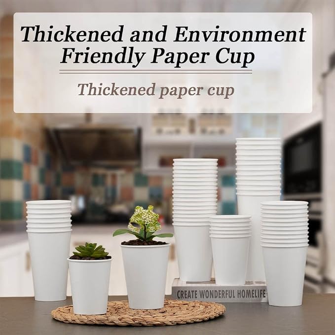 Lamosi 240 Pack Paper Cups 10 oz, Disposable Coffee Cups | Hot/Cold Beverage - Image 4