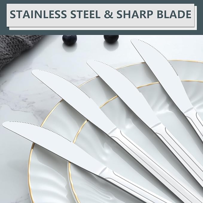 BEWOS 24-Piece 9-Inch Dinner Knives - Image 5