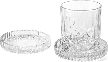 Glass Coasters Round Cup Mat, Decorative Wine Bottle Coaster, Crystal Drink by Unknown