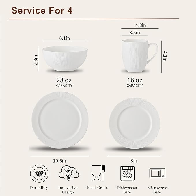 16 Piece Bone China Dinnerware Sets - Image 4